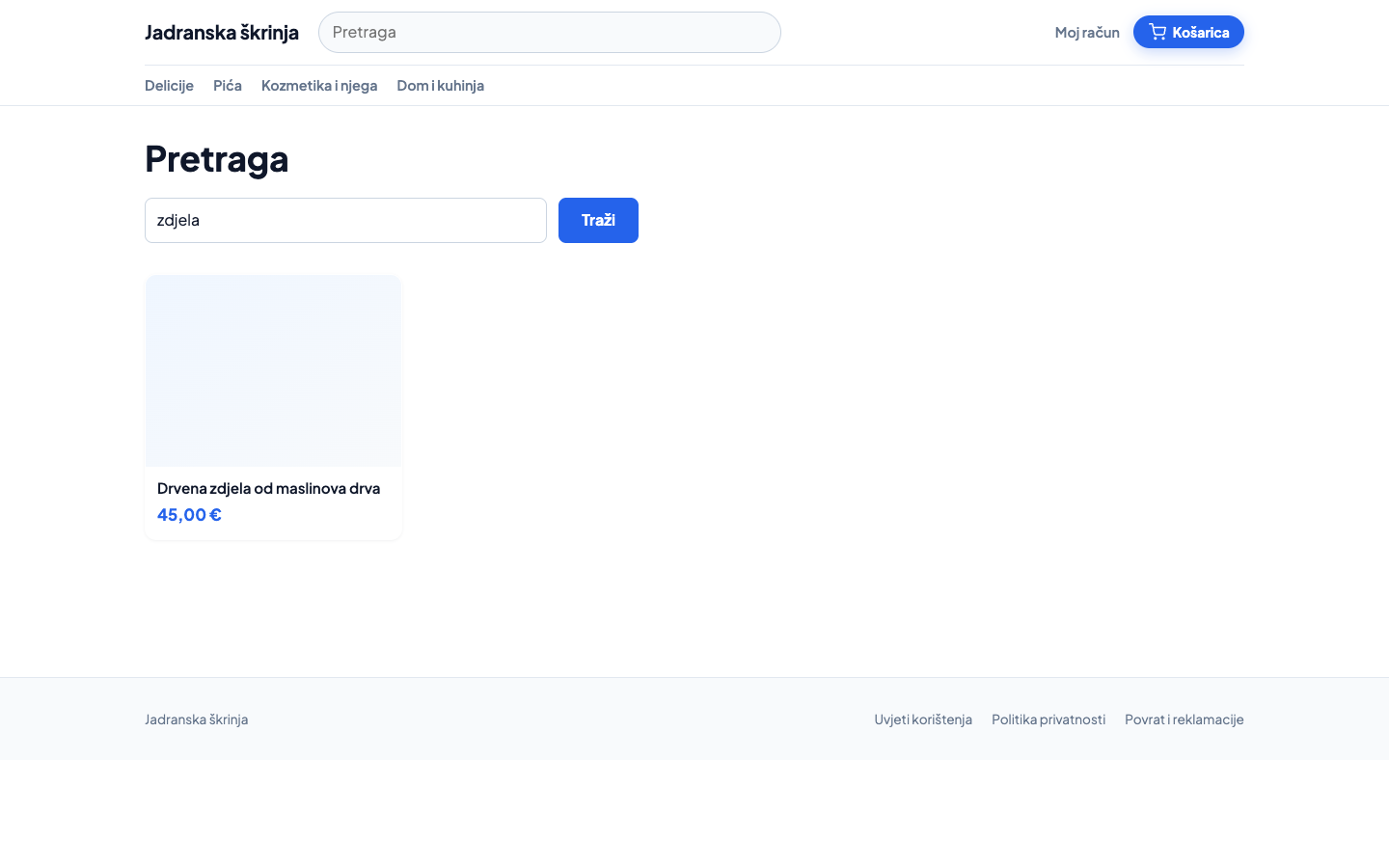 Rezultati pretrage u web dućanu